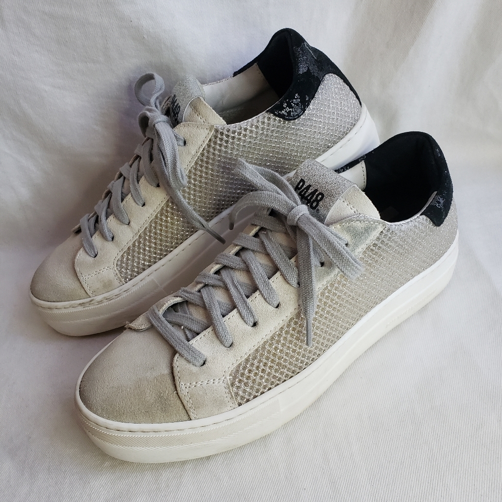 P448 Thea sneaker silver mesh glitter logo size 39